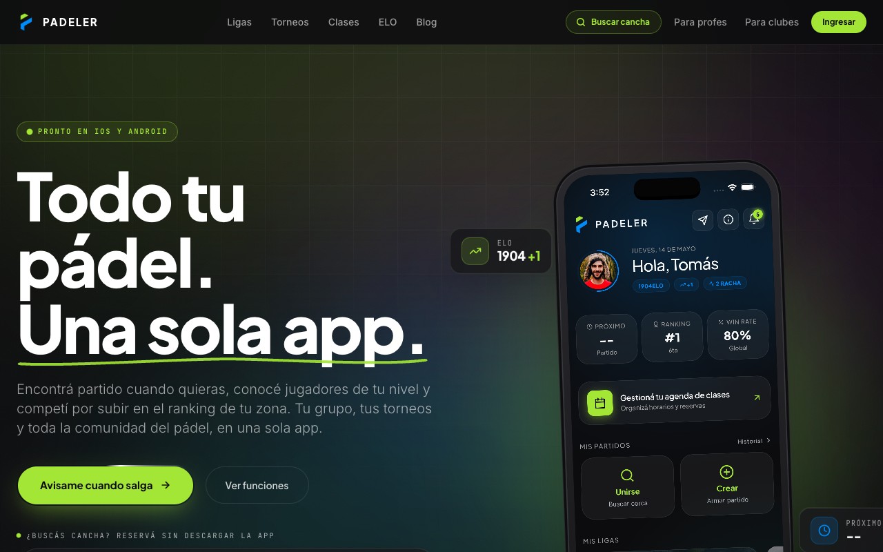 Padeler — Web y torneos